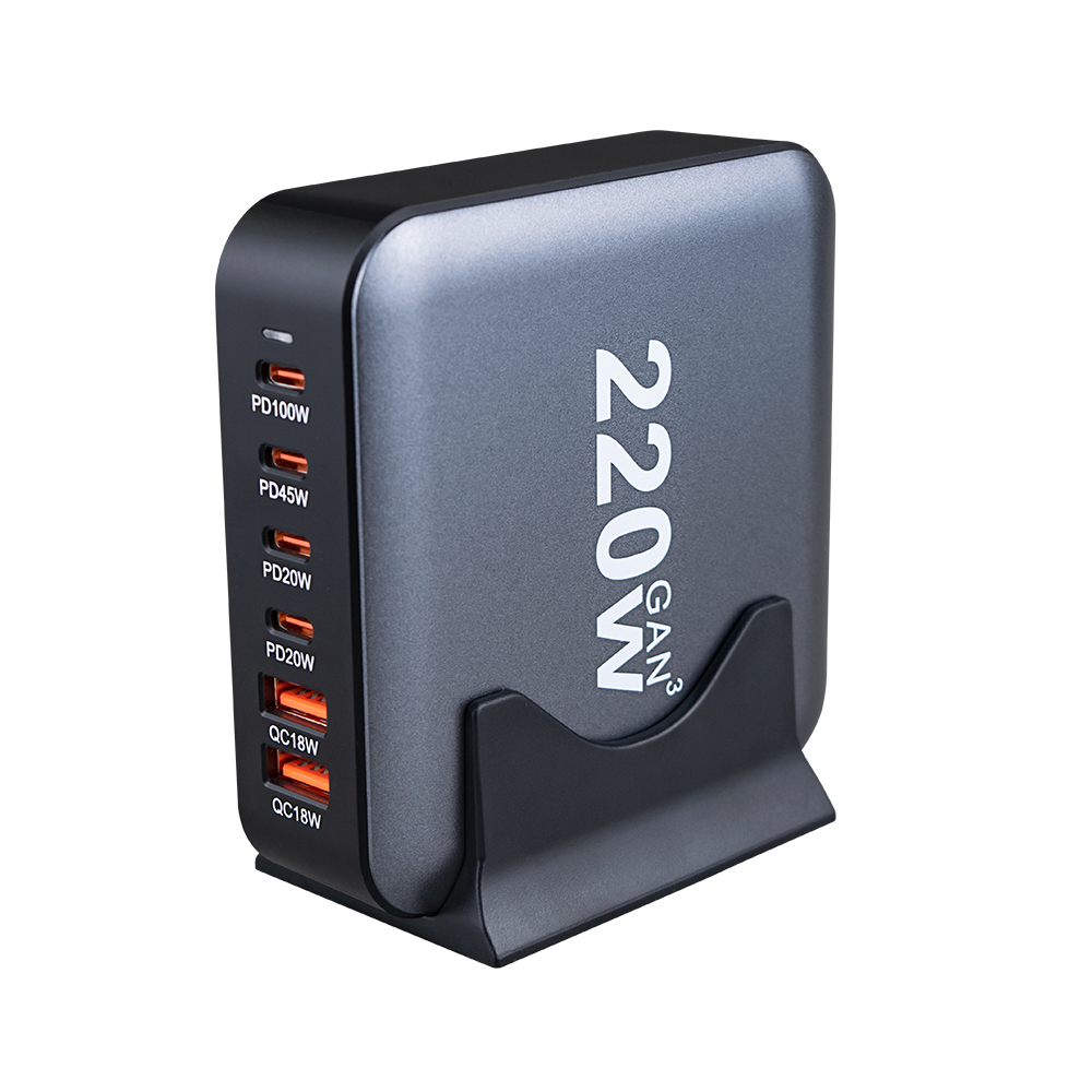 NCC-A098-1 220W 氮化镓 4C+2U 桌面充电器